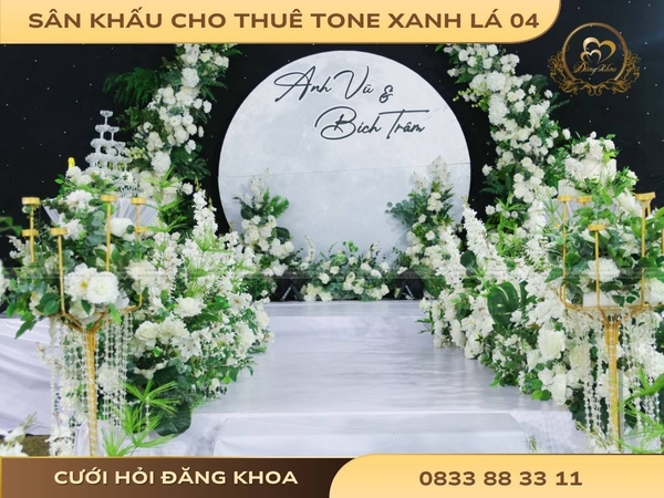 Sân khấu cho thuê tone xanh lá 04