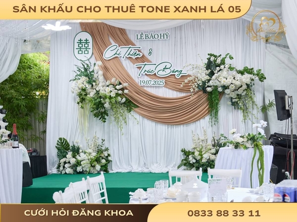 Sân khấu cho thuê tone xanh lá 05