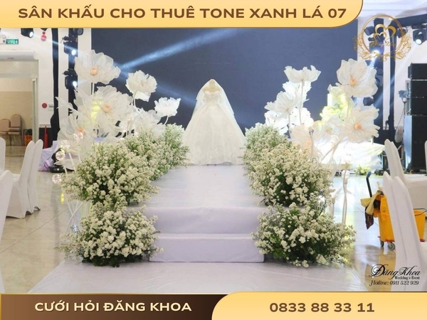 Sân khấu cho thuê tone xanh lá 07