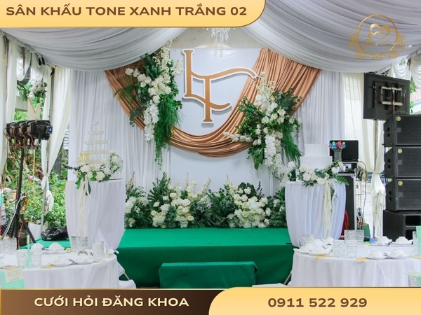 Sân khấu cho thuê xanh trắng 02
