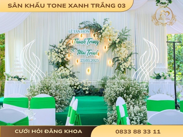 Sân khấu cho thuê xanh trắng 03