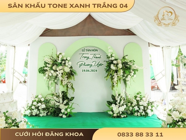 Sân khấu cho thuê xanh trắng 04