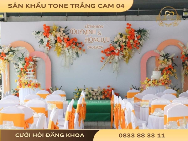 Sân khấu tone trắng cam 04