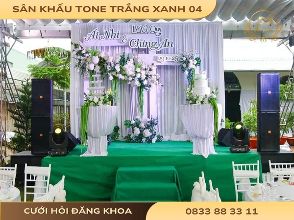 Sân khấu tone trắng xanh 04