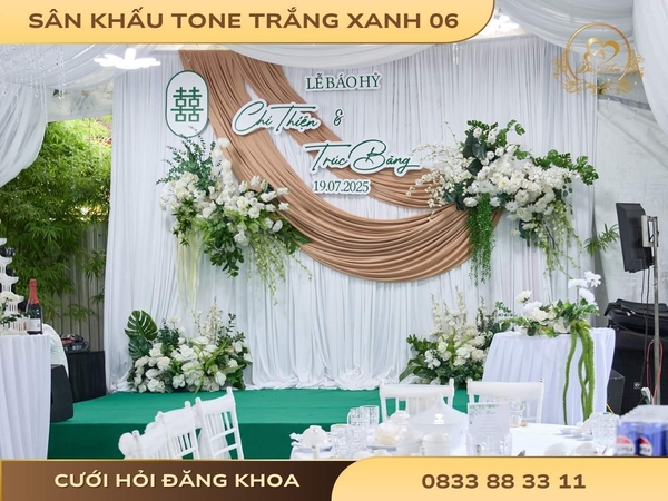 Sân khấu tone trắng xanh 06