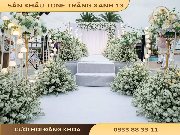 Sân khấu tone trắng xanh 13