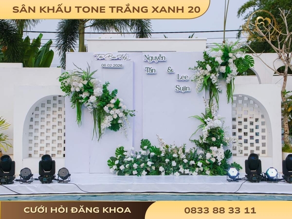 Sân khấu tone trắng xanh 20