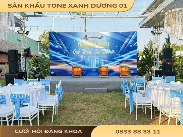 Sân khấu tone xanh dương 01