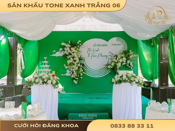 Sân khấu tone xanh trắng 06