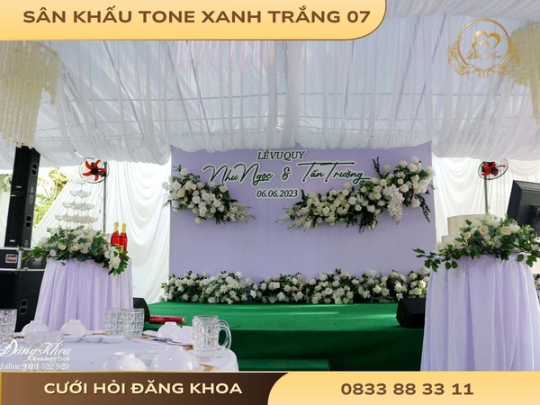 Sân khấu tone xanh trắng 07
