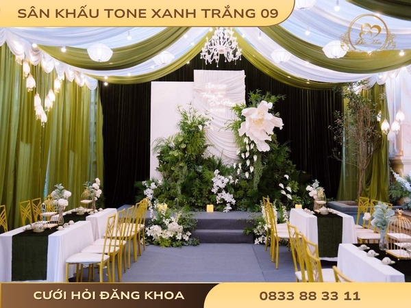 Sân khấu tone xanh trắng 09