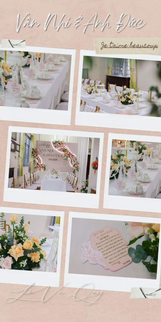 Tổng hợp trang trí gia tiên Lễ Vu Quy tone cam đào.