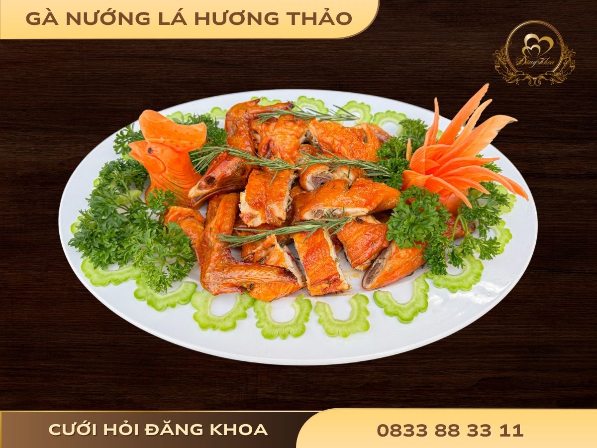Gà nướng lá hương thảo