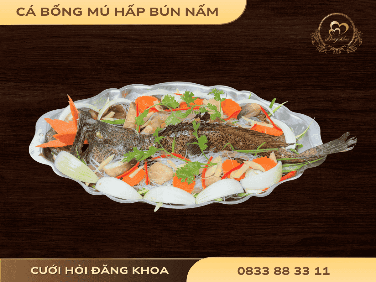 Cá bống mú hấp nấm