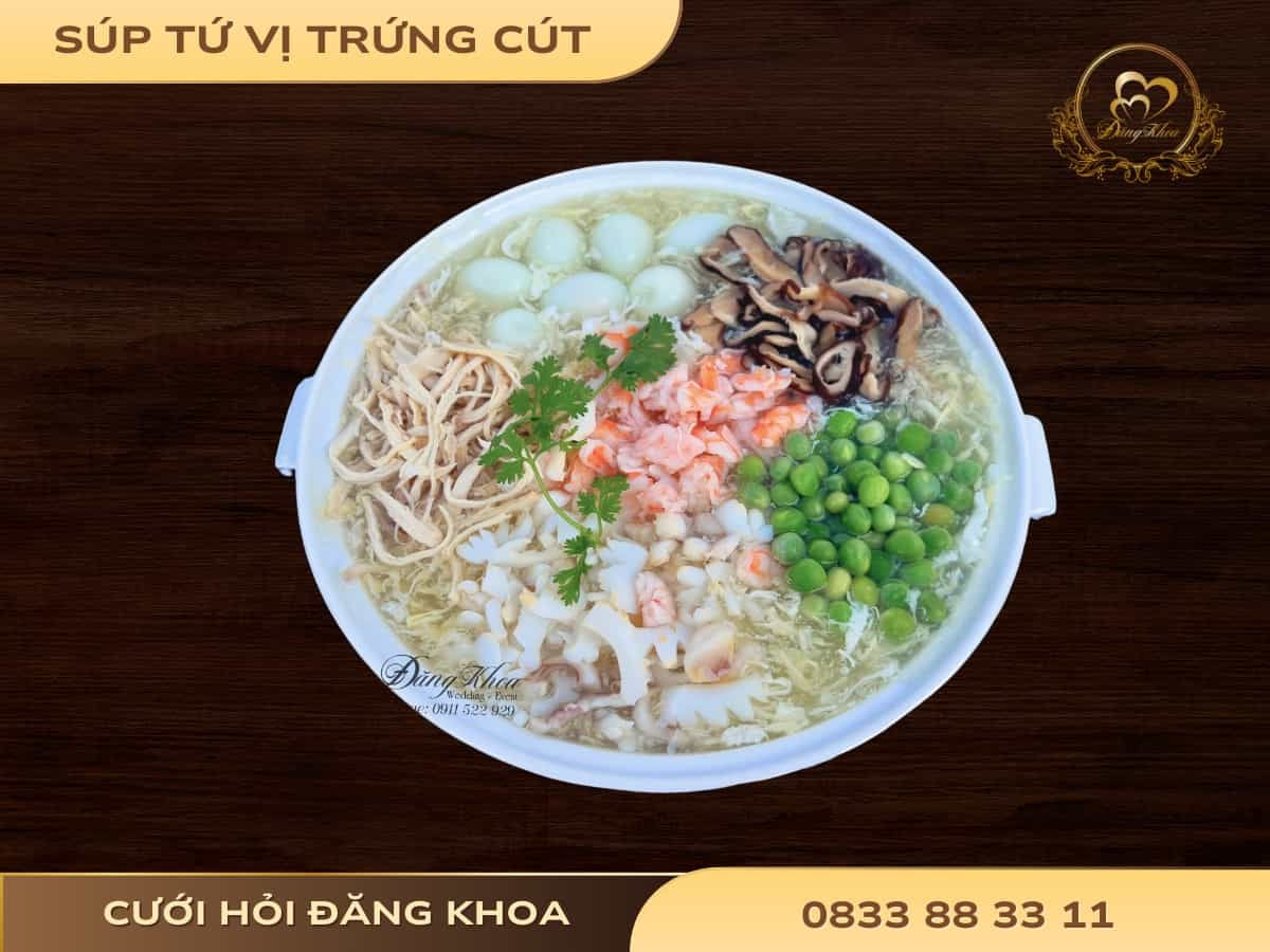 Súp tứ vị trứng cút