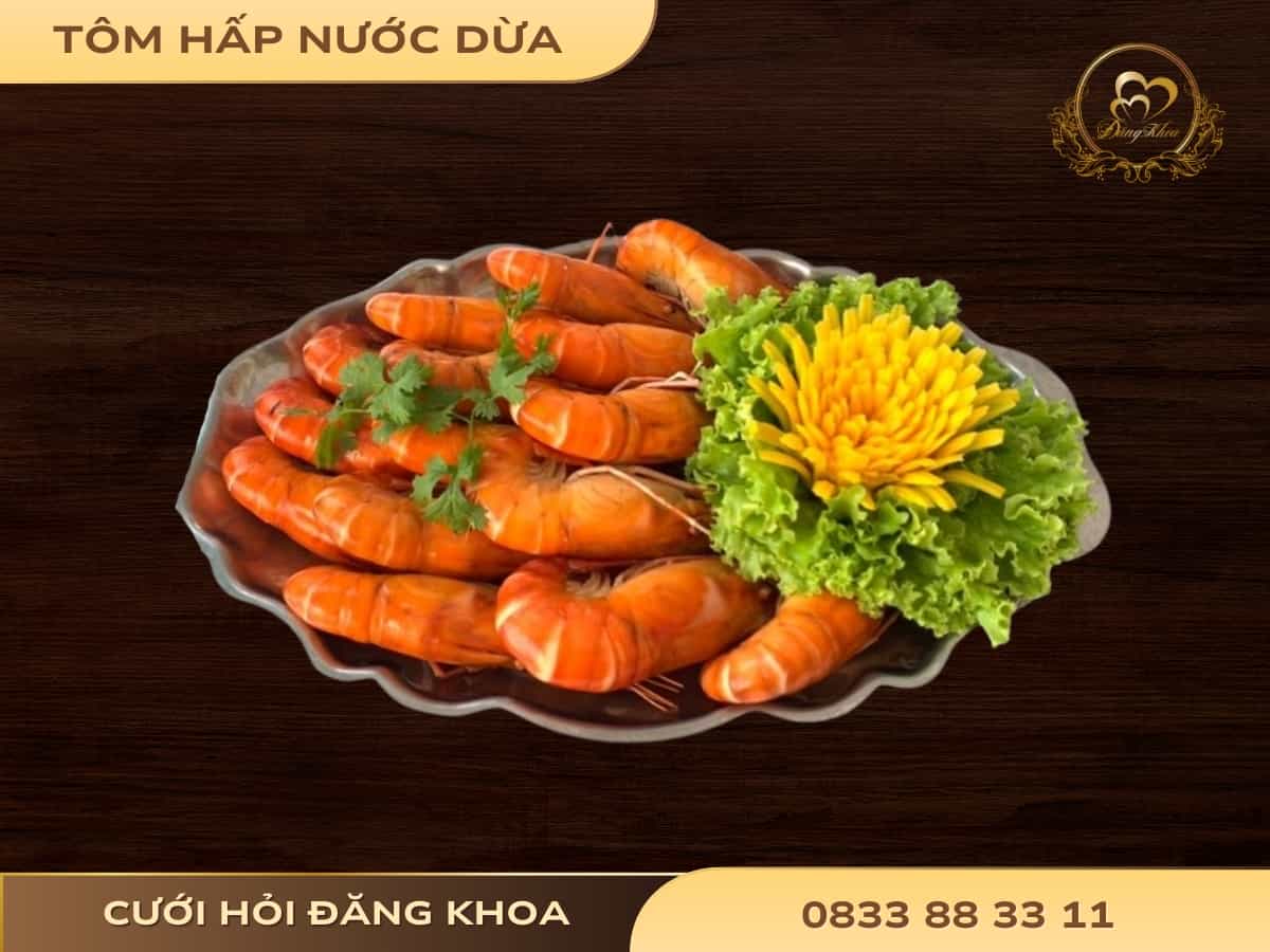 Tôm hấp nước dừa