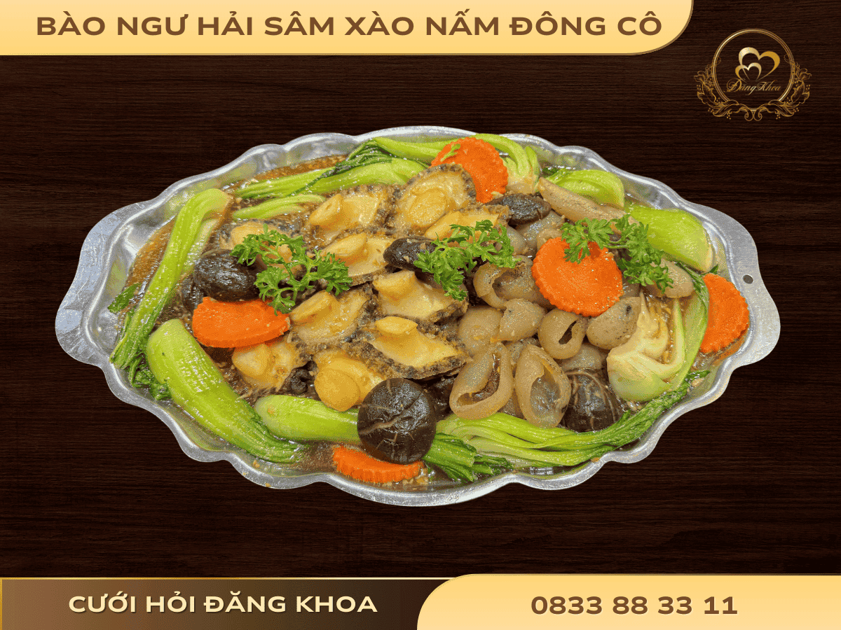 Bào ngư hải sâm xào nấm đông cô