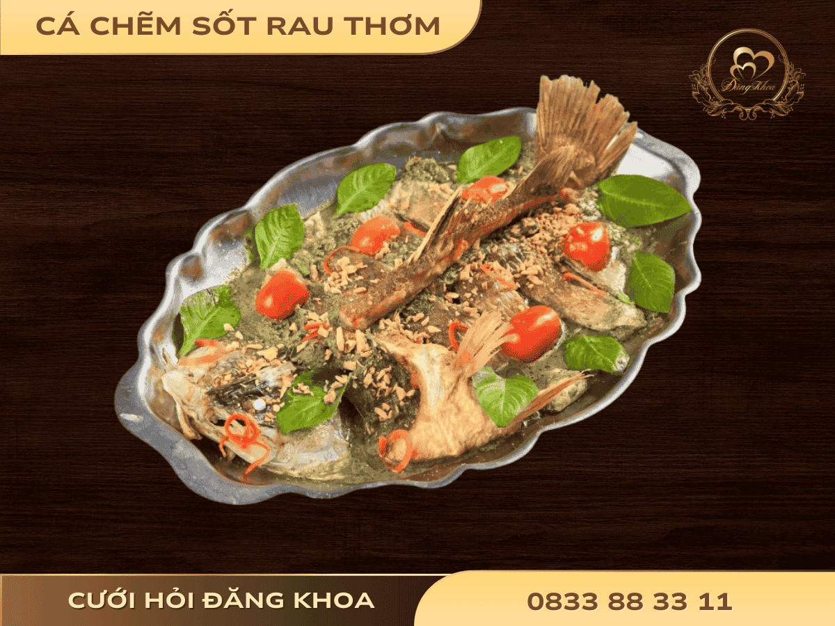 Cá chẽm sốt rau thơm
