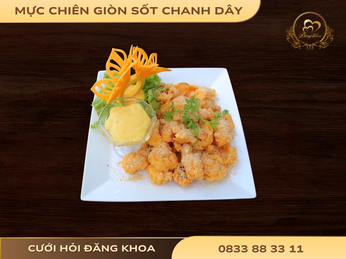 Mực chiên giòn sốt chanh dây